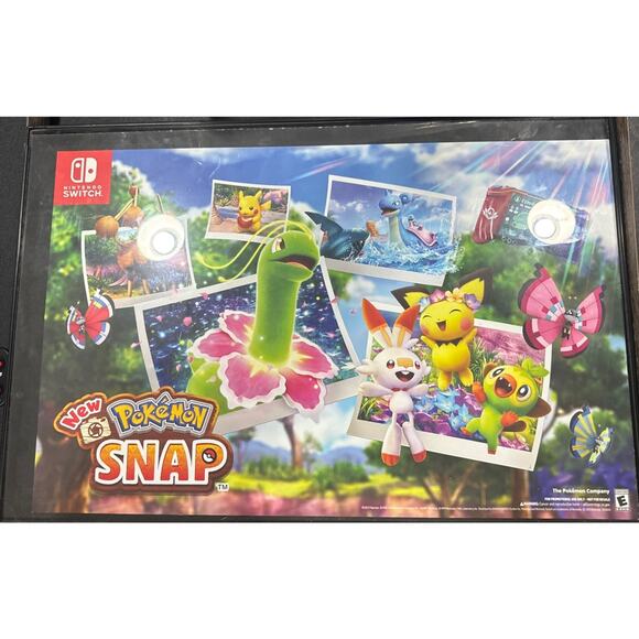 Pokemon Snap Nintendo Switch Double-Sided 2021 Promo Game Poster 11x17. Framed - Picture 1 of 1